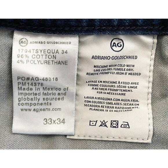 AG Adriano Goldschmied Everett Slim Straight Denim Jeans Dark Wash AG Pockets 33 - Picture 6 of 7